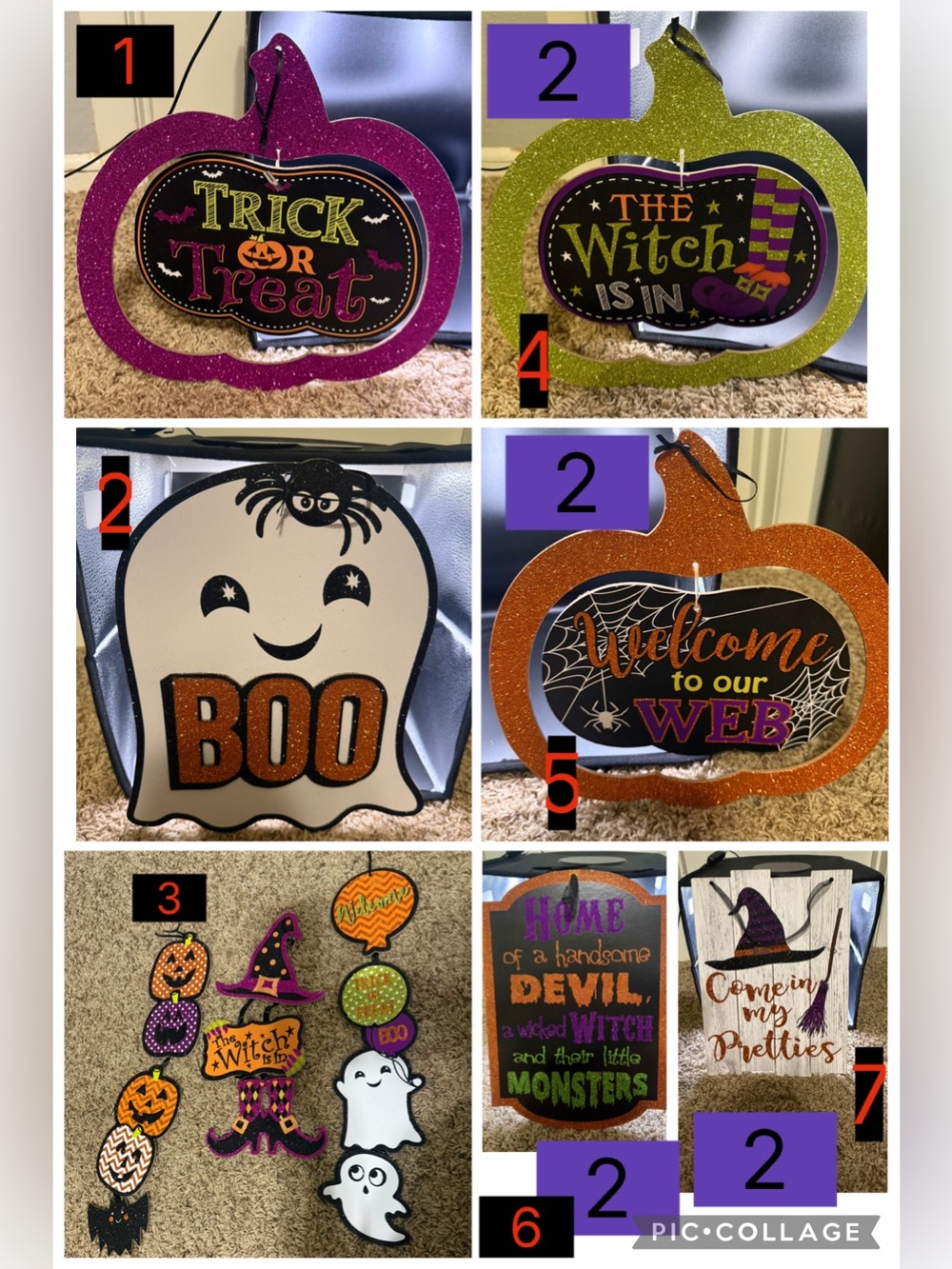 Halloween Hanging Signs / Wreath Signs